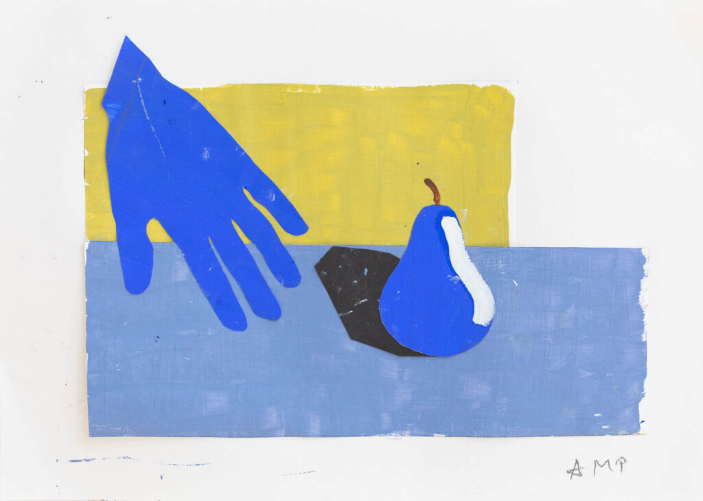 Gallery image - still life with hand and pear